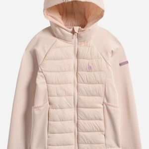 Spyder Girls' Light Pink Hooded Quilted Puffer Jacket